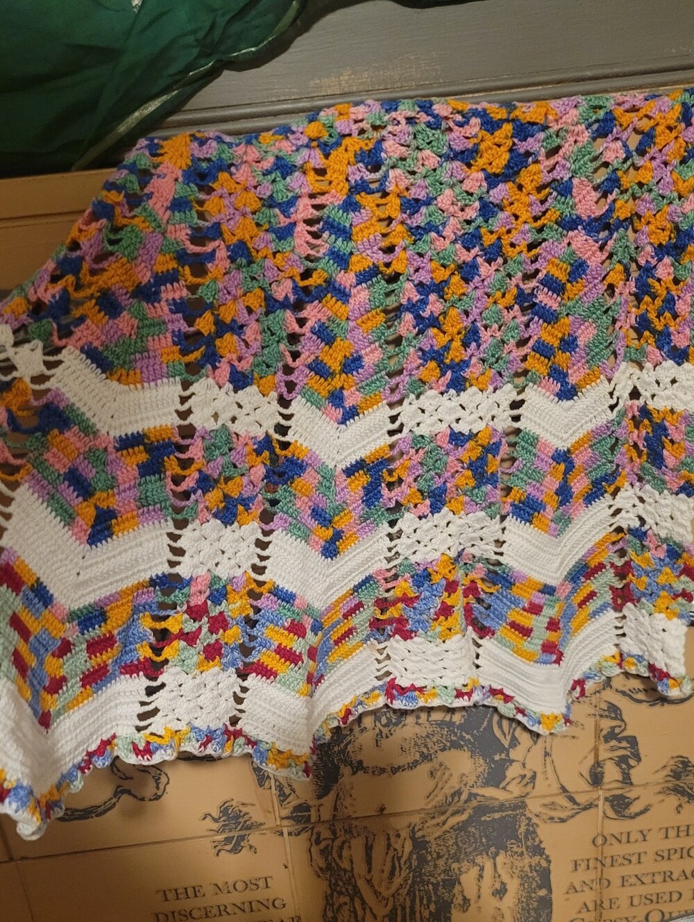 Colorful Chevron Crochet Apron